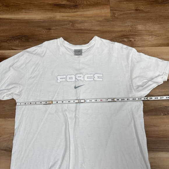 Vintage 90s Nike Force Shirt Mens XL Gray Tag Center Swoosh Puff Print - Picture 9 of 11